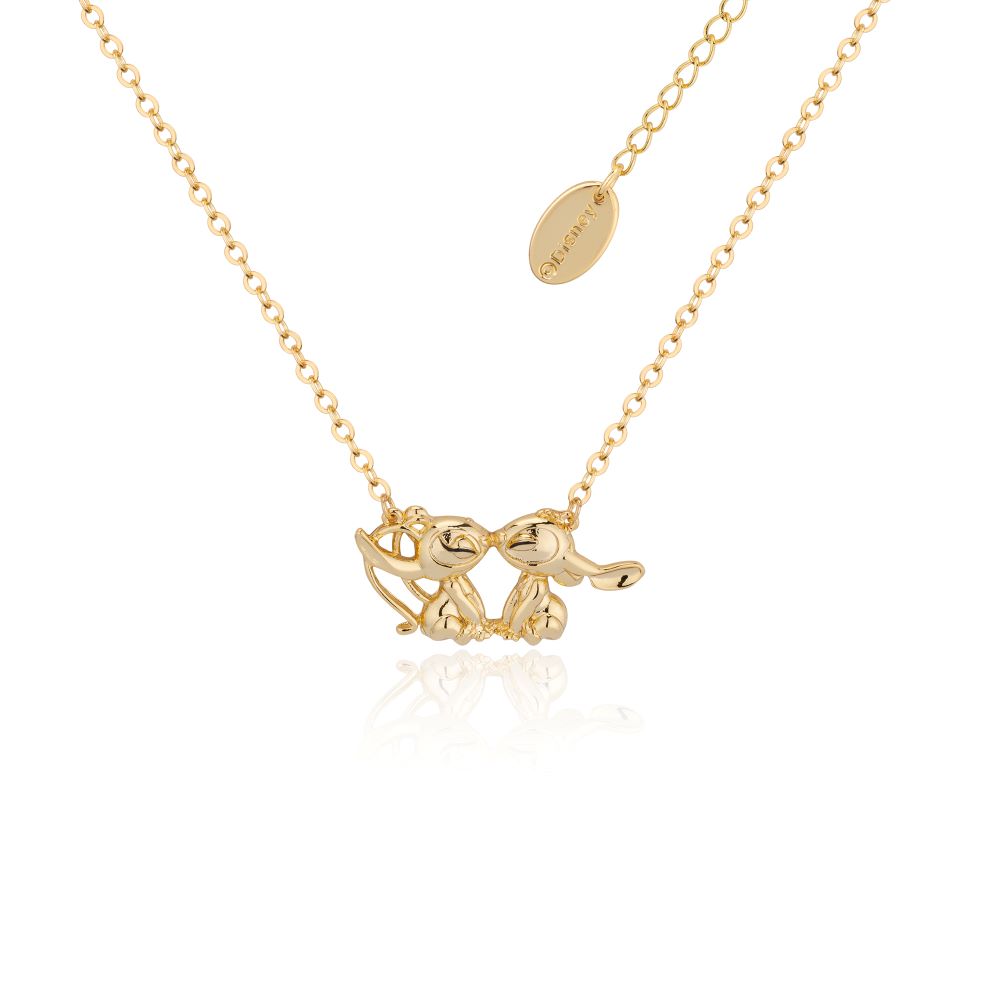 Disney-lilo-stitch-angel-kissing-yellow-gold-necklace-couture-kingdom-DYN1136