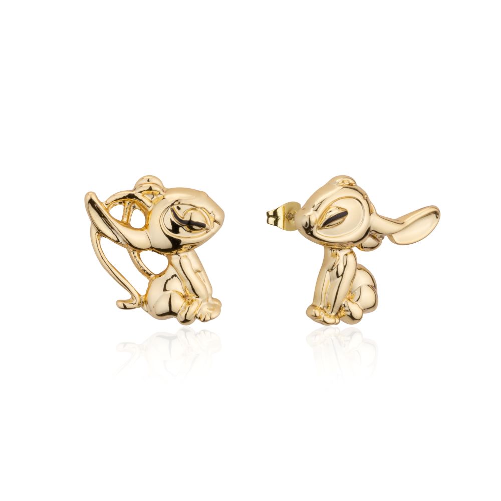 Disney-lilo-stitch-angel-yellow-gold-stud-earrings-couture-kingdom-DYE1136