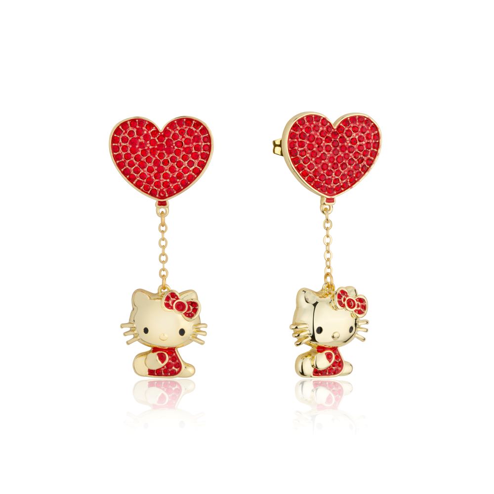 Sanrio-Hello-Kitty-Friends-Crystal-Yellow-Gold-Earrings-Couture-Kingdom