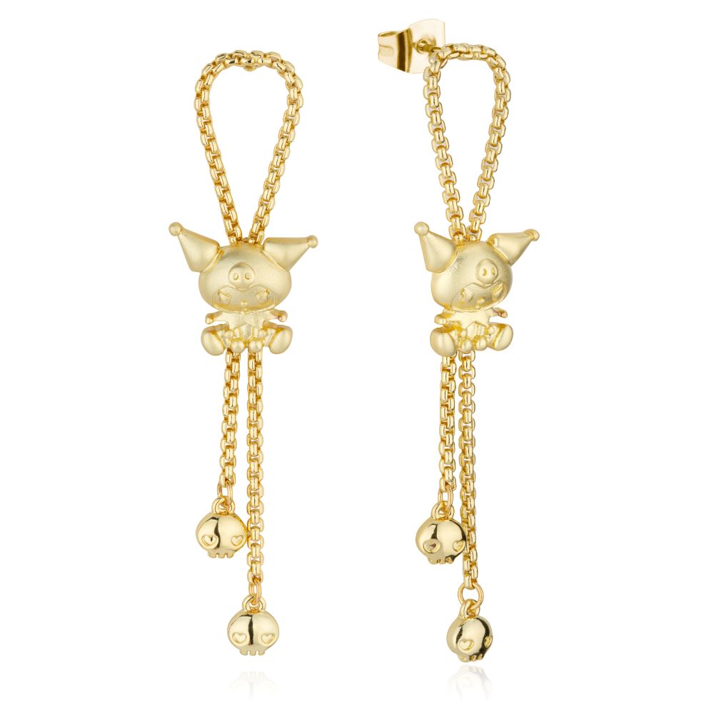 Sanrio-Hello-Kitty-Friends-Kuromi-Drop-Earrings-Yellow-Gold-Jewellery-Couture-Kingdom-HCE006