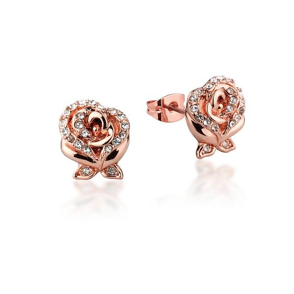 Disney-Beauty-Beast-Enchanted-Rose-Crystal-Licensed-Stud-Earrings-rose-gold-Jewellery-couture-kingdom