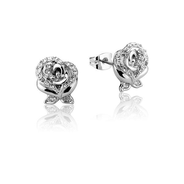 Disney-Beauty-Beast-Enchanted-Rose-Crystal-Licensed-Stud-Earrings-white-gold-Jewellery-couture-kingdom