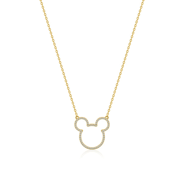 Disney Park Mickey Faux Gem Icon Lower Case Letter Initial H Necklace Gold  Color- Disney Jewelry